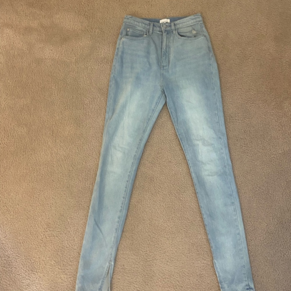 WE WORE WHAT split hem jeans